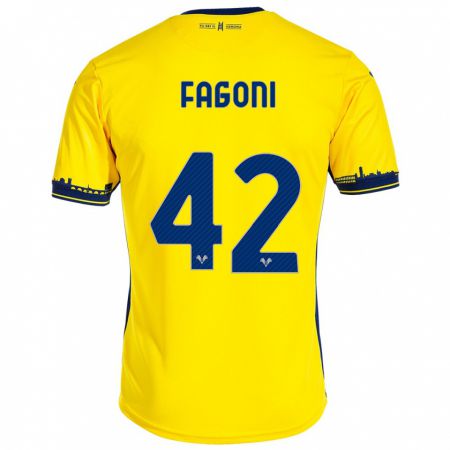 Kandiny Enfant Maillot Marco Fagoni #42 Jaune Tenues Extérieur 2023/24 T-Shirt