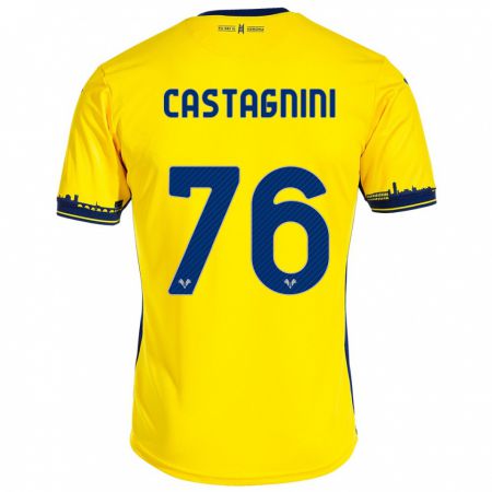 Kandiny Enfant Maillot Mirko Castagnini #76 Jaune Tenues Extérieur 2023/24 T-Shirt