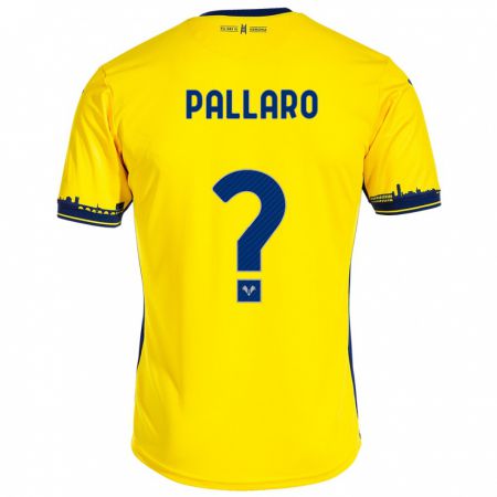 Kandiny Enfant Maillot Alessandro Pallaro #0 Jaune Tenues Extérieur 2023/24 T-Shirt