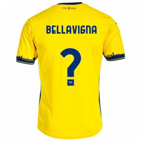 Kandiny Enfant Maillot Marco Bellavigna #0 Jaune Tenues Extérieur 2023/24 T-Shirt