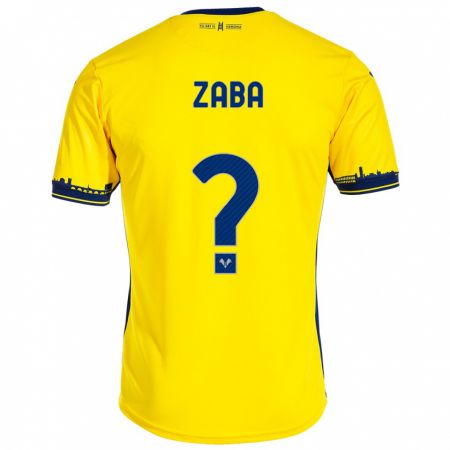 Kandiny Enfant Maillot Nelson Zaba #0 Jaune Tenues Extérieur 2023/24 T-Shirt