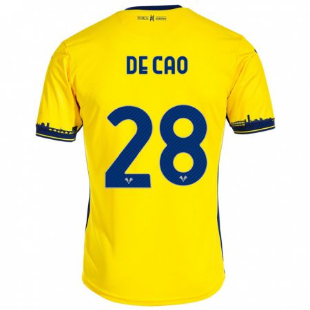 Kandiny Enfant Maillot Elena De Cao #28 Jaune Tenues Extérieur 2023/24 T-Shirt