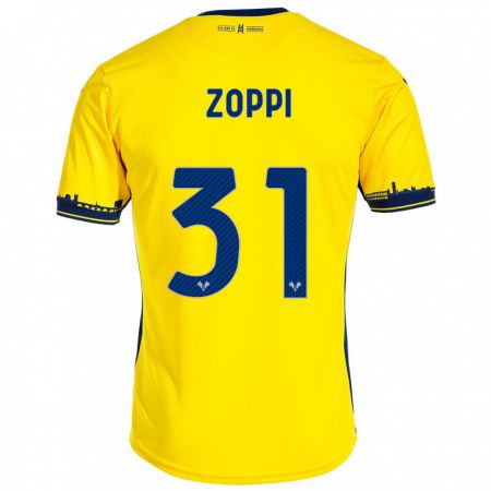 Kandiny Enfant Maillot Sofia Zoppi #31 Jaune Tenues Extérieur 2023/24 T-Shirt