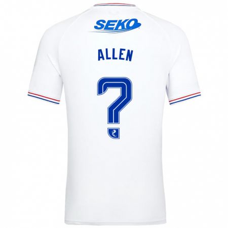 Kandiny Enfant Maillot Greig Allen #0 Blanc Tenues Extérieur 2023/24 T-Shirt