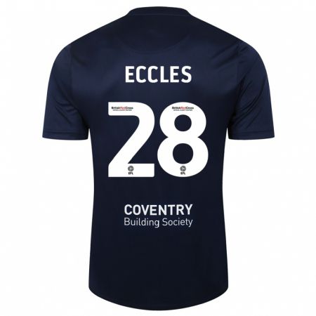 Kandiny Enfant Maillot Josh Eccles #28 Rouge Marine Tenues Extérieur 2023/24 T-Shirt