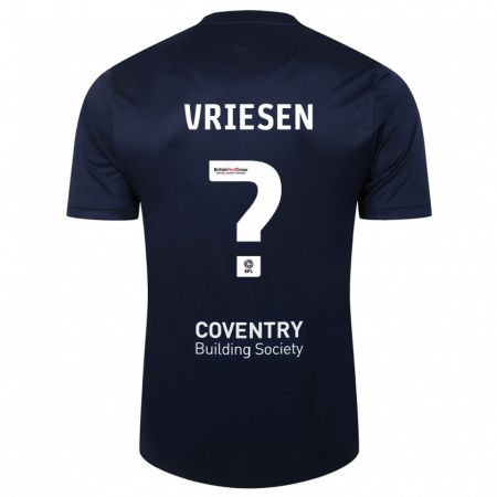 Kandiny Enfant Maillot Fabian Vriesen #0 Rouge Marine Tenues Extérieur 2023/24 T-Shirt