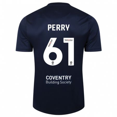 Kandiny Enfant Maillot Callum Perry #61 Rouge Marine Tenues Extérieur 2023/24 T-Shirt