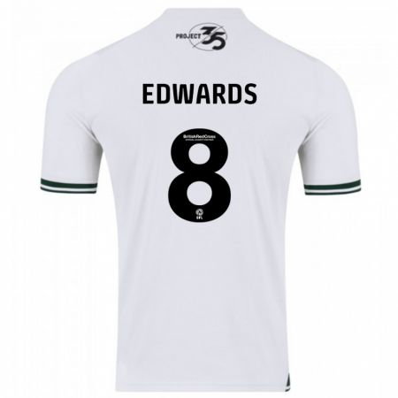 Kandiny Enfant Maillot Joe Edwards #8 Blanc Tenues Extérieur 2023/24 T-Shirt