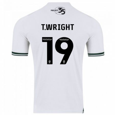 Kandiny Enfant Maillot Tyreik Wright #19 Blanc Tenues Extérieur 2023/24 T-Shirt