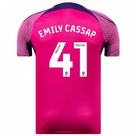 Kandiny Enfant Maillot Emily Cassap #41 Violet Tenues Extérieur 2023/24 T-Shirt