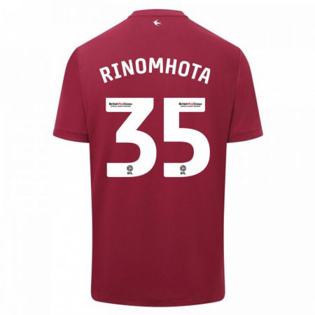 Kandiny Enfant Maillot Andy Rinomhota #35 Rouge Tenues Extérieur 2023/24 T-Shirt