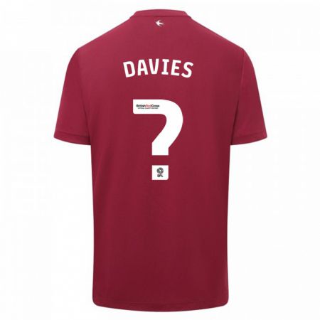 Kandiny Enfant Maillot Jake Davies #0 Rouge Tenues Extérieur 2023/24 T-Shirt