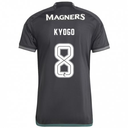 Kandiny Enfant Maillot Kyogo Furuhashi #8 Noir Tenues Extérieur 2023/24 T-Shirt