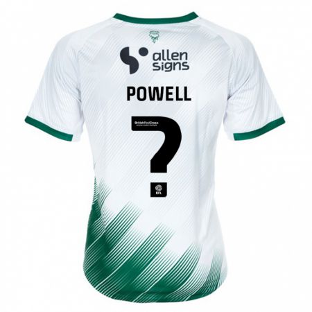 Kandiny Enfant Maillot Darryl Powell #0 Blanc Tenues Extérieur 2023/24 T-Shirt