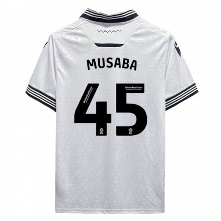 Kandiny Enfant Maillot Anthony Musaba #45 Blanc Tenues Extérieur 2023/24 T-Shirt