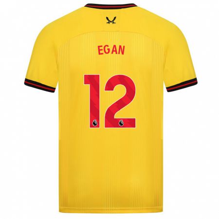 Kandiny Enfant Maillot John Egan #12 Jaune Tenues Extérieur 2023/24 T-Shirt