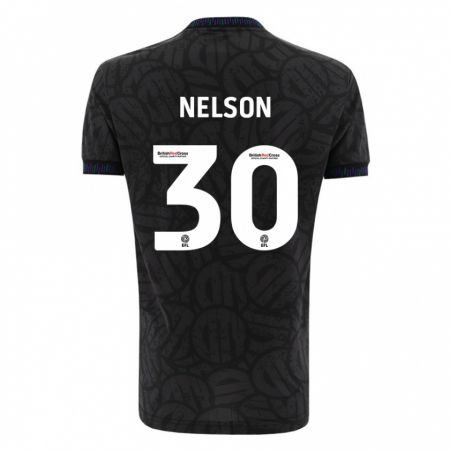 Kandiny Enfant Maillot Raekwon Nelson #30 Noir Tenues Extérieur 2023/24 T-Shirt