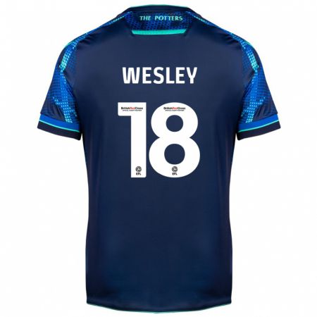 Kandiny Enfant Maillot Wesley Moraes #18 Marin Tenues Extérieur 2023/24 T-Shirt