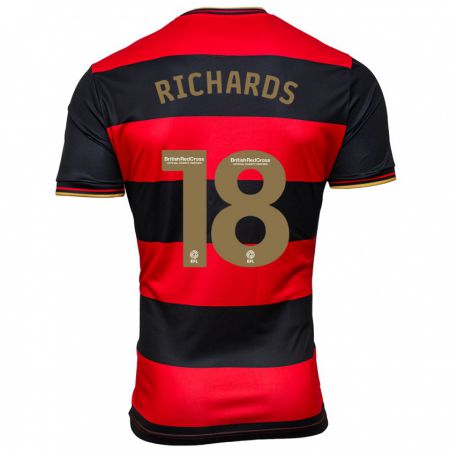 Kandiny Enfant Maillot Taylor Richards #18 Noir Rouge Tenues Extérieur 2023/24 T-Shirt