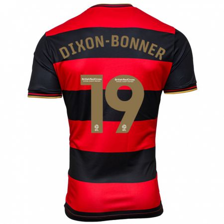 Kandiny Enfant Maillot Elijah Dixon-Bonner #19 Noir Rouge Tenues Extérieur 2023/24 T-Shirt