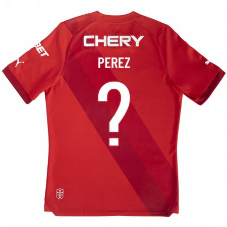 Kandiny Enfant Maillot Ignacio Pérez #0 Rouge Tenues Extérieur 2023/24 T-Shirt