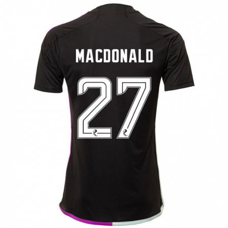 Kandiny Enfant Maillot Angus Macdonald #27 Noir Tenues Extérieur 2023/24 T-Shirt