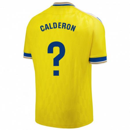 Kandiny Homme Maillot Martín Calderón #0 Jaune Tenues Domicile 2023/24 T-Shirt