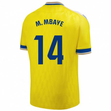 Kandiny Homme Maillot Momo Mbaye #14 Jaune Tenues Domicile 2023/24 T-Shirt