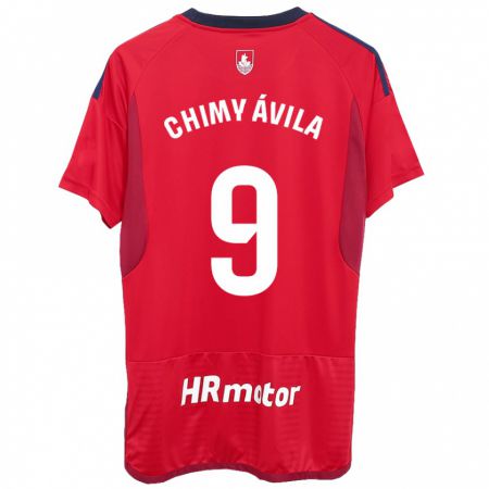 Kandiny Homme Maillot Chimy Ávila #9 Rouge Tenues Domicile 2023/24 T-Shirt