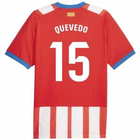 Kandiny Homme Maillot Erik Quevedo #15 Rouge Blanc Tenues Domicile 2023/24 T-Shirt