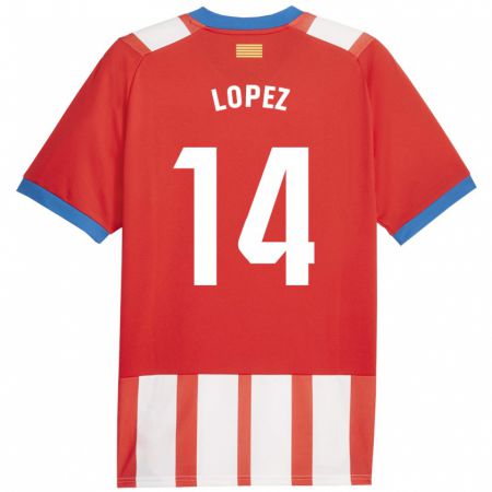 Kandiny Homme Maillot Judith López #14 Rouge Blanc Tenues Domicile 2023/24 T-Shirt