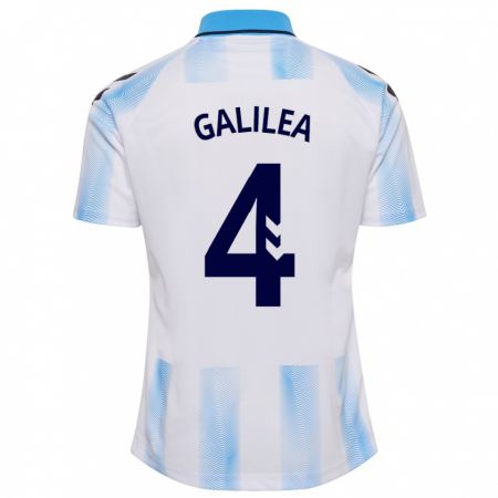 Kandiny Homme Maillot Einar Galilea #4 Blanc Bleu Tenues Domicile 2023/24 T-Shirt