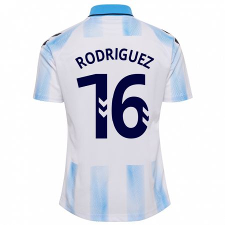 Kandiny Homme Maillot Genaro Rodríguez #16 Blanc Bleu Tenues Domicile 2023/24 T-Shirt