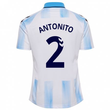 Kandiny Homme Maillot Antoñito #2 Blanc Bleu Tenues Domicile 2023/24 T-Shirt