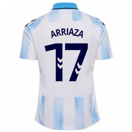 Kandiny Homme Maillot Pablo Arriaza #17 Blanc Bleu Tenues Domicile 2023/24 T-Shirt