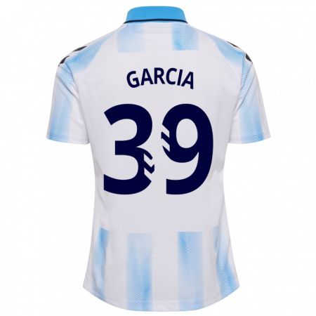 Kandiny Homme Maillot Claudia García #39 Blanc Bleu Tenues Domicile 2023/24 T-Shirt
