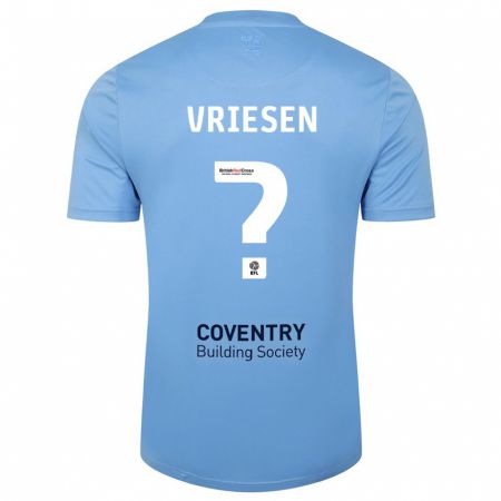 Kandiny Homme Maillot Fabian Vriesen #0 Bleu Ciel Tenues Domicile 2023/24 T-Shirt