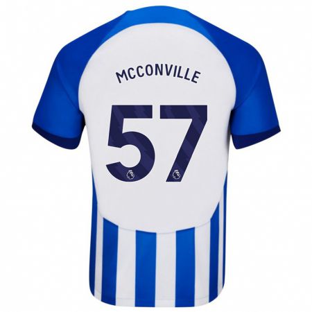 Kandiny Homme Maillot Ruairi Mcconville #57 Bleu Tenues Domicile 2023/24 T-Shirt