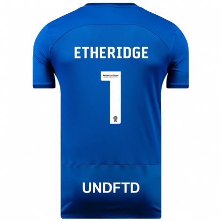 Kandiny Homme Maillot Neil Etheridge #1 Bleu Tenues Domicile 2023/24 T-Shirt