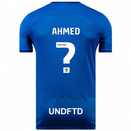 Kandiny Homme Maillot Yusuf Ahmed #0 Bleu Tenues Domicile 2023/24 T-Shirt