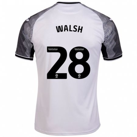 Kandiny Homme Maillot Liam Walsh #28 Blanc Tenues Domicile 2023/24 T-Shirt