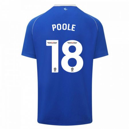 Kandiny Homme Maillot Phoebie Poole #18 Bleu Tenues Domicile 2023/24 T-Shirt