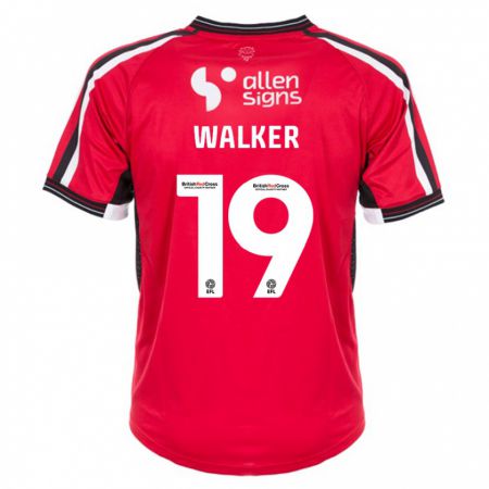 Kandiny Homme Maillot Tyler Walker #19 Rouge Tenues Domicile 2023/24 T-Shirt