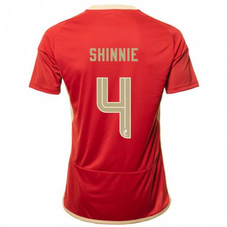 Kandiny Homme Maillot Graeme Shinnie #4 Rouge Tenues Domicile 2023/24 T-Shirt