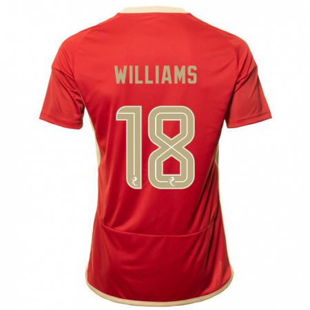 Kandiny Homme Maillot Rhys Williams #18 Rouge Tenues Domicile 2023/24 T-Shirt