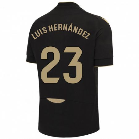 Kandiny Homme Maillot Luis Hernández #23 Noir Tenues Extérieur 2023/24 T-Shirt