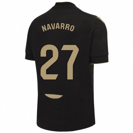 Kandiny Homme Maillot Robert Navarro #27 Noir Tenues Extérieur 2023/24 T-Shirt