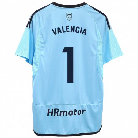 Kandiny Homme Maillot Pablo Valencia #1 Bleu Tenues Extérieur 2023/24 T-Shirt