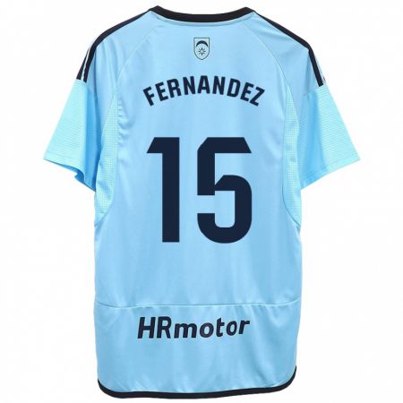 Kandiny Homme Maillot Leyre Fernández Sánchez #15 Bleu Tenues Extérieur 2023/24 T-Shirt