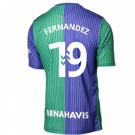 Kandiny Homme Maillot Roberto Fernández #19 Vert Bleu Tenues Extérieur 2023/24 T-Shirt